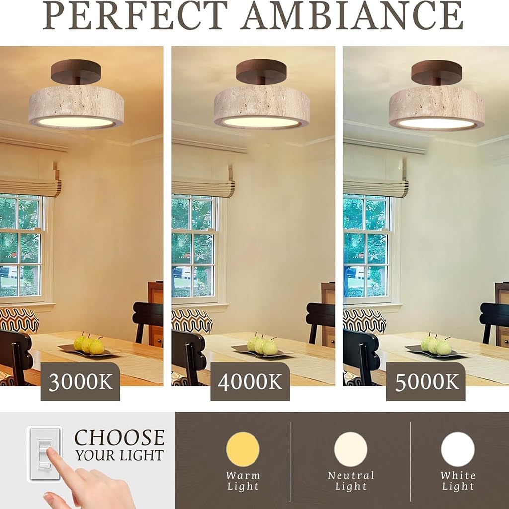 Deckenleuchte Wabi Sabi Stil Pendelleuchte Retro Esstisch Deckenlampe Natürliche Stein Deckenleuchten Bauernhaus Deckenleuchten Verwendet Für Küche, Wohnzimmer Flur Schlafzimmer(B)