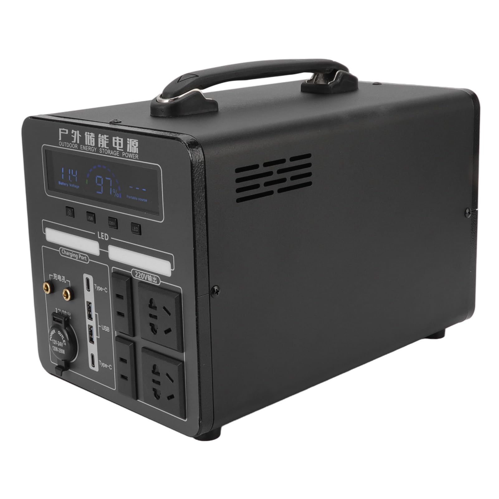 Fdit Generador Solar 480Wh 600W Estación de Energía LiFePO4 para Camping Al
