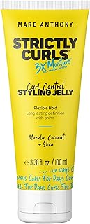 Marc Anthony Styling Jelly, Strictly Curls - 3x Moisture Hair Gel For Long-Lasting Curl Definition - Shea Butter, Marula Oil, Aloe Vera & Coconut Cream - Sulfate Free & Color Safe For Dry Damaged Hair