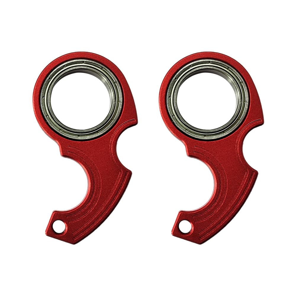 Finger Keychain Spinners, 2Pcs Aluminum Alloy Keychain Spinner Toy Novelty Keyring Spinner Toy for Finger Exercise Anxiety Relief