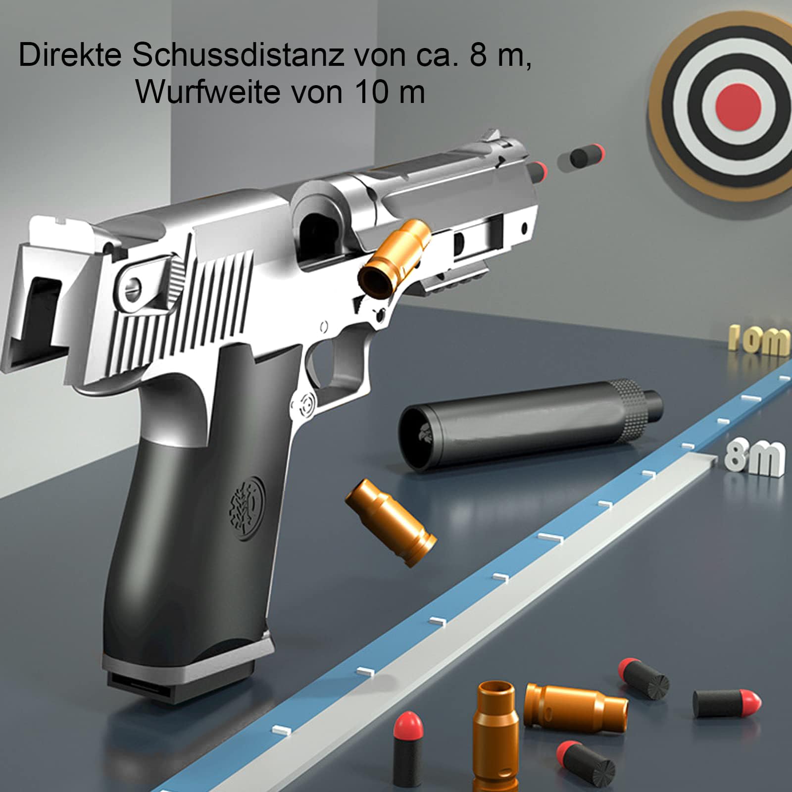 Bybykoi Pistola de juguete M1911 para niños, pistola de espuma 1:1, pistola de juguete blanda, modelo de pistola para niños, regalo para niños