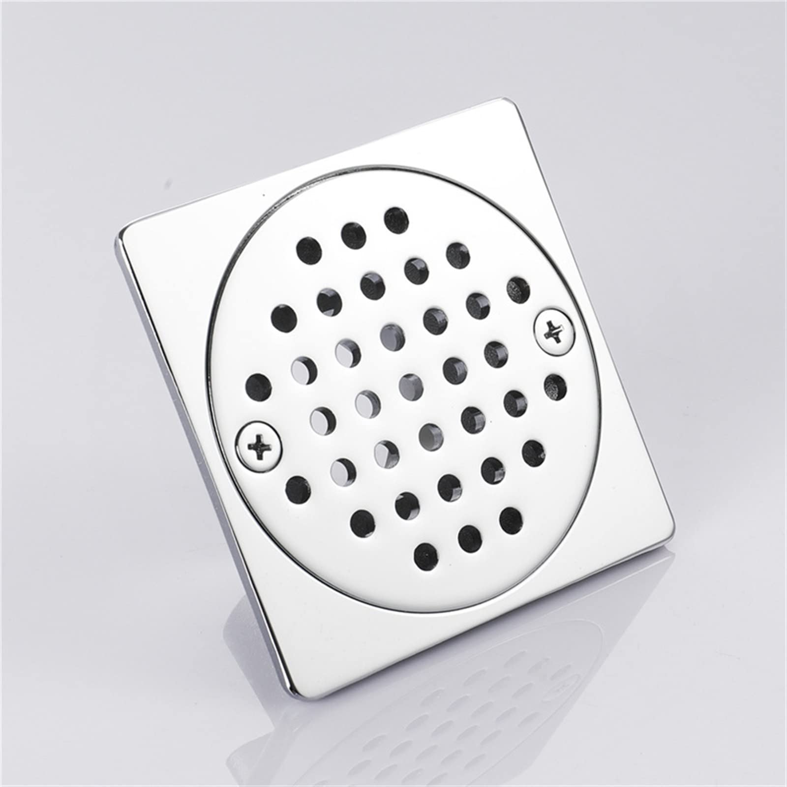 1 Desagüe De Suelo Redondo De Cobre Plateado De 90 X 90 Mm, Cubierta De Suelo, Rejilla De Desagüe De Ducha De Gran Desplazamiento.
