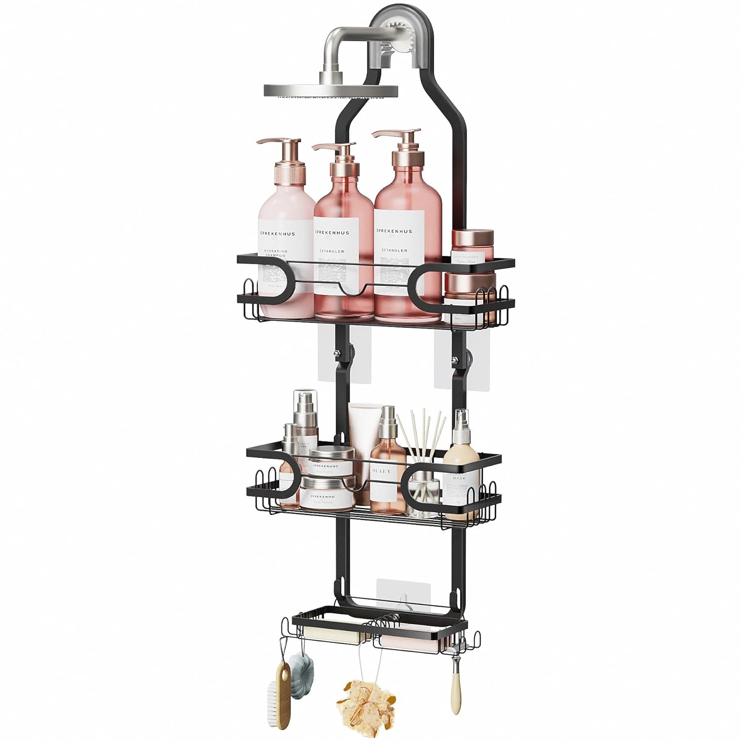 oylik Shower Caddy Hanging Organizer Rustproof Shower Racks for Inside Shower Double Soap Dish Double Movable Shower Baskets