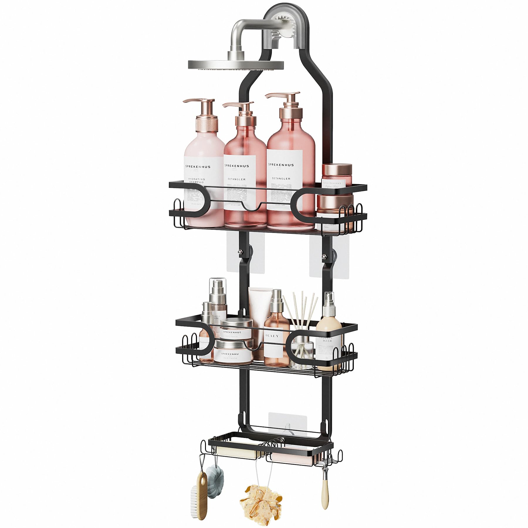 oylik Shower Caddy Hanging Organizer Rustproof Shower Racks for Inside Shower Double Soap Dish Double Movable Shower Baskets