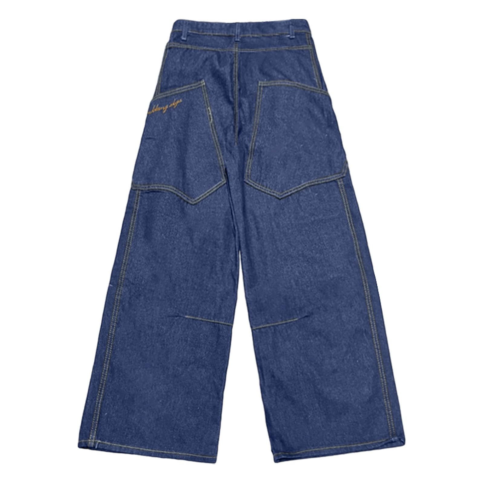 Generico Pantaloni Sportivi Donna, Pantalone Donna Comodo,Jeans Stile retrò da Strada con Design Unico Gamba Svasata Curva Larghi Lunghi al Pavimento