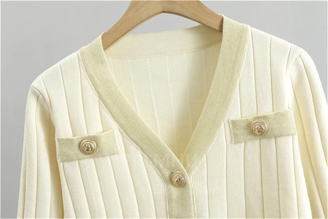 Vestiti aderenti da donna in maglia, set da 2 pezzi, con scollo a V, maglione corto, cardigan conjunto chic sexy canotta slim maxi abiti
