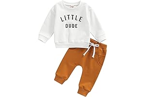 Toddler Baby Boy 2Pcs Outfits Letters Print Pullover Tops + Drawstring Pants...