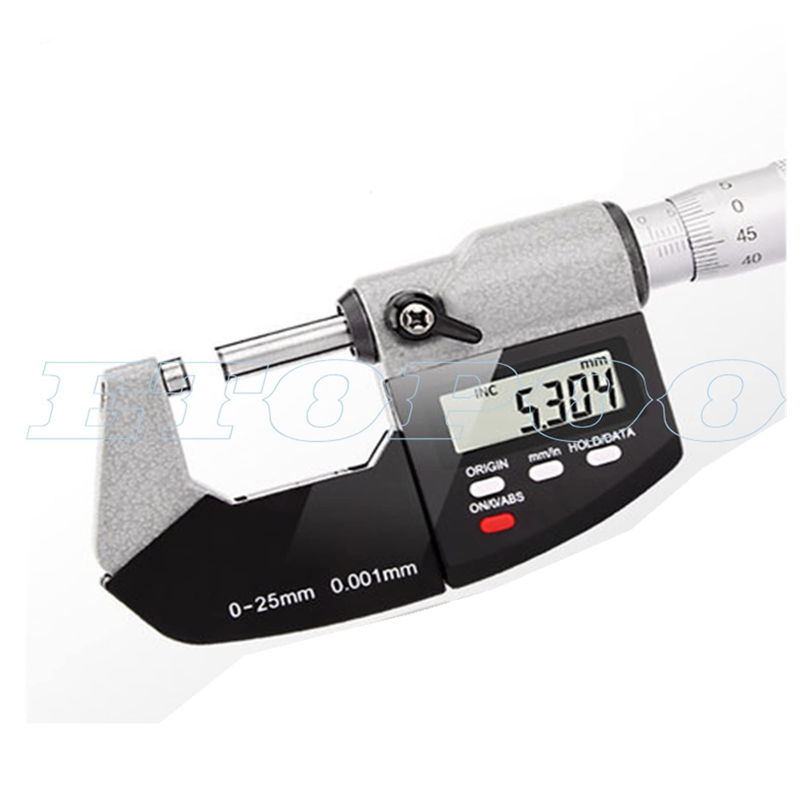 0.001mm Micromètre extérieur de carbure mètre Outils calibre 0-25mm 1inch numérique Head pour l'usinage(With scale)