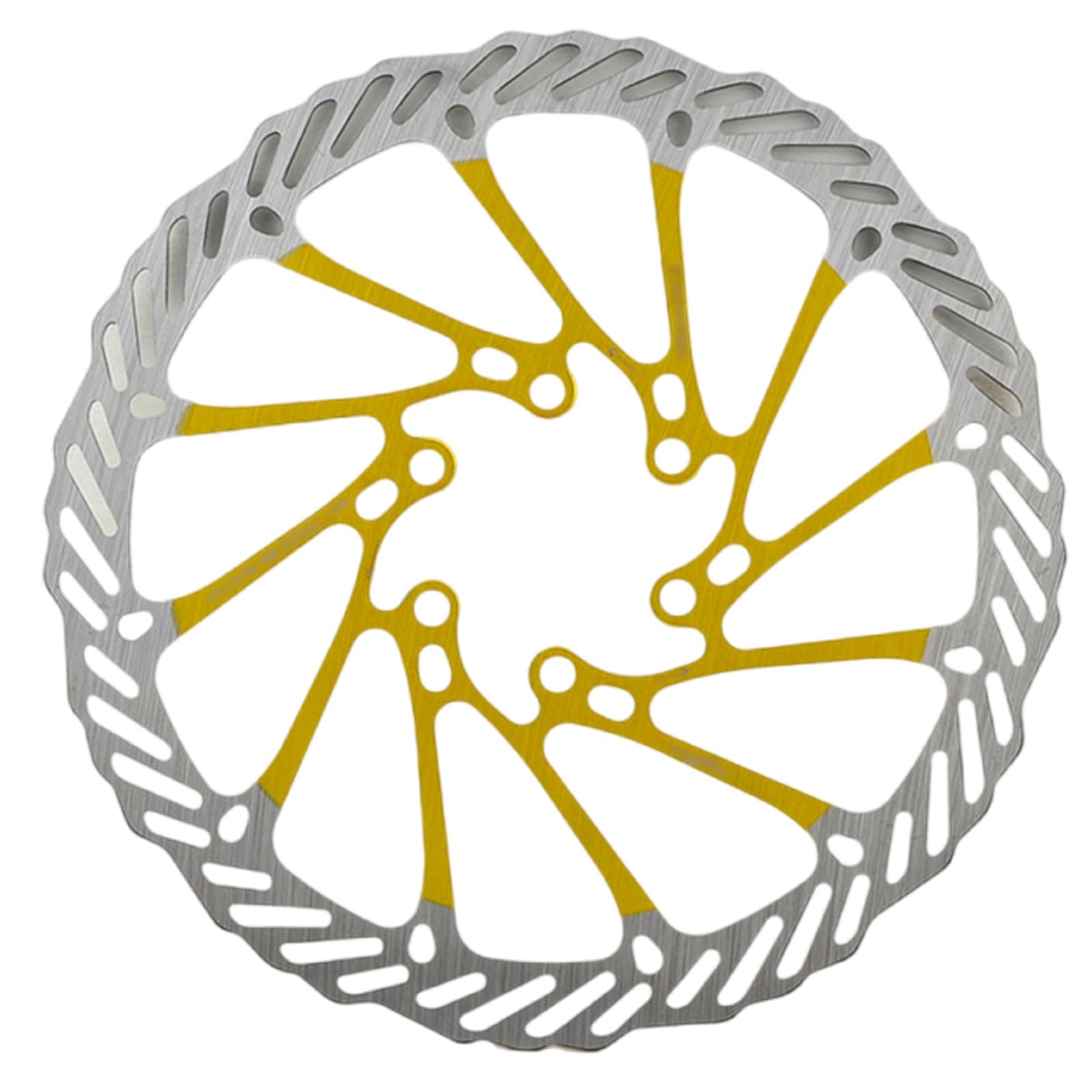 Rotore del freno a disco in acciaio da 160 mm for mountain bike e bici da strada - Compatibile con 6 bulloni,1 pz(Yellow)