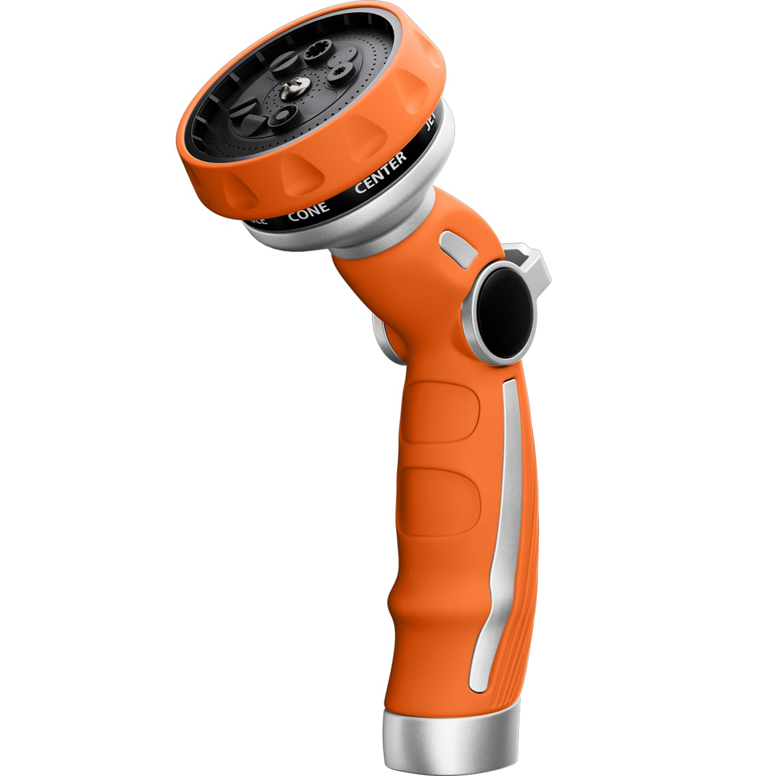 RESTMO Water Hose Nozzle, Metal Garden Hose Sprayer, Heavy Duty | 9 Spray Patterns | High Pressure | Thumb Flow Control, Ideal for Outdoor Lawn & Plant Watering, Car & Pet Washing, Orange