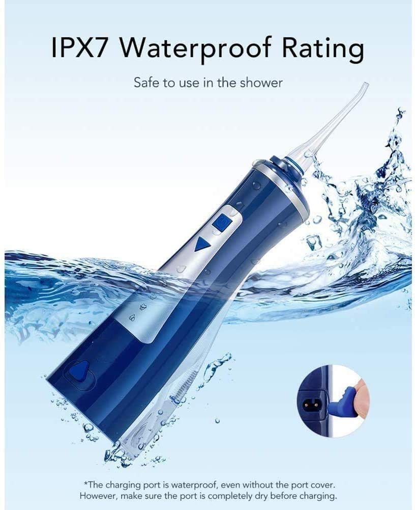 GeRRiT Irrigatore Orale Portatile del flosser dell'Acqua con 4 modalità, pulitore dei Denti Impermeabili Ricaricabili for la casa e Il Viaggio -220ml Serbatoio Staccabile