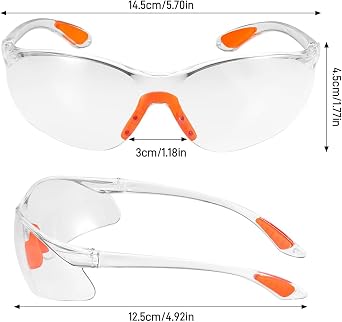 Goggles Safety Glasses for Work 12PCS Clear Safety Glasses, Eye Protection-Glasses, Lab Goggles Safetys Eyeglasses OverGlassess Eyewear Safetys OcularGoggles for Work Construction Laboratory Chemistry
