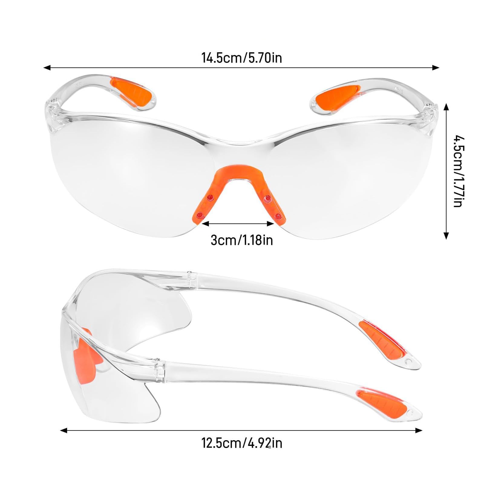 Goggles Safety Glasses for Work 12PCS Clear Safety Glasses, Eye Protection-Glasses - Image 2