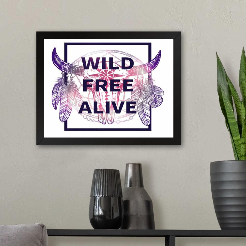 GADGETS WRAP Printed Photo Frame Matte Painting for Home Office Studio Living Room Decoration (11x9inch Black Framed) - Wlid Free Alive Feathers Art