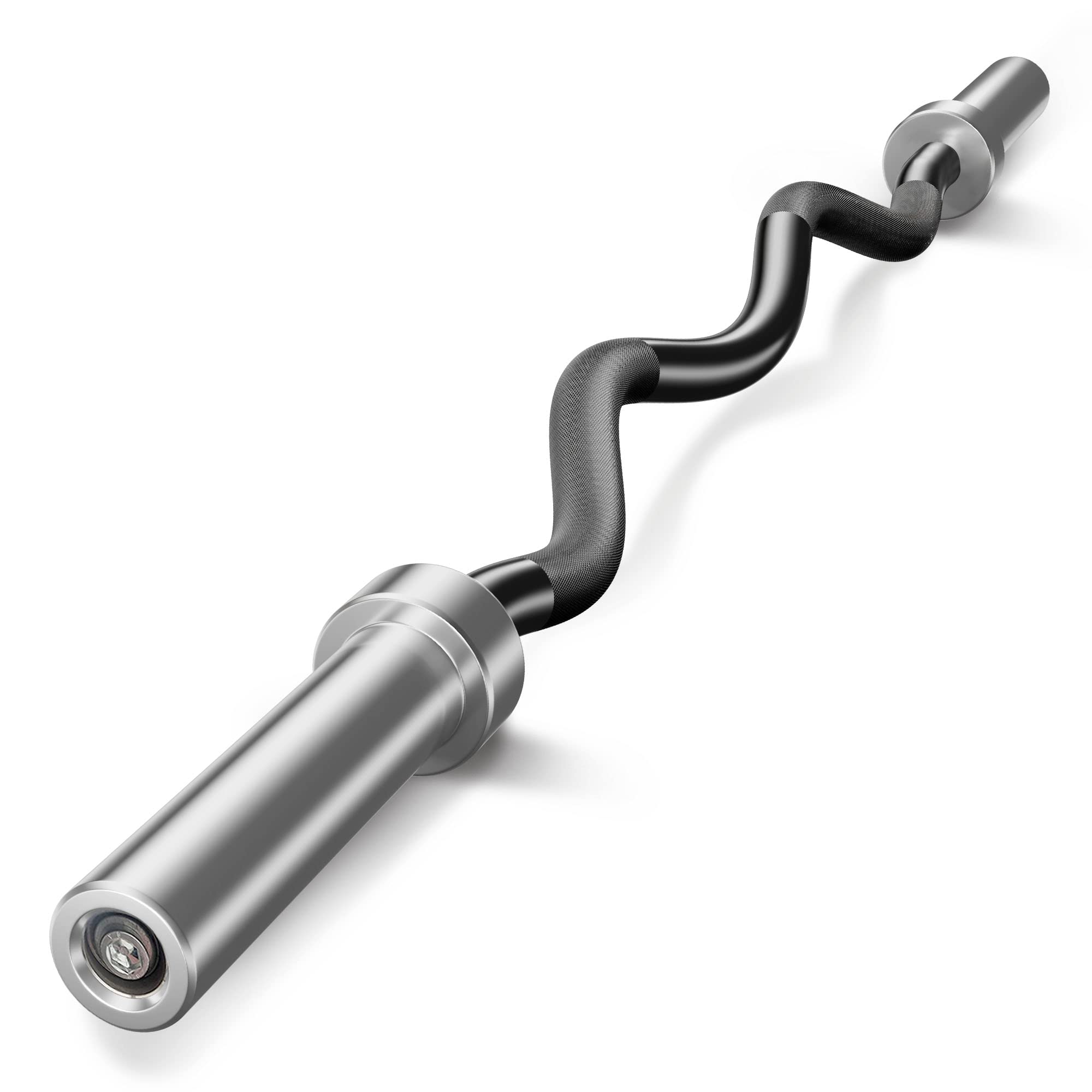 EZ Bar Curl Barbell 4ft-22LB 330LBS Capacity Olympic Bearing Barbell (330LB-Black)