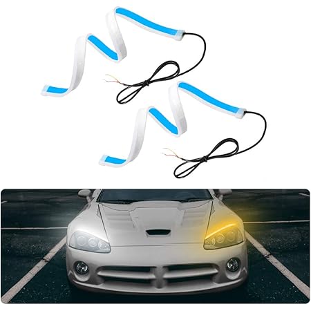 2 Strisce LED Per Auto - Luci Diurne E IndicatorI - Bianco E Giallo - Impermeabili IP65 - 12V - Foto 9