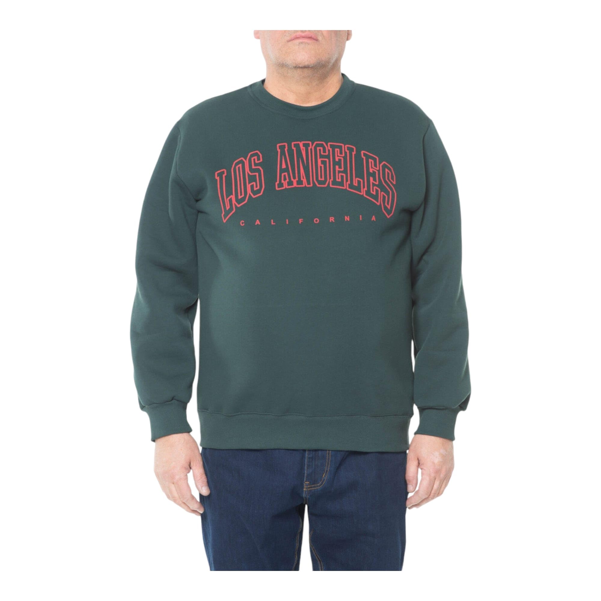 Felpa Girocollo con Stampa da Uomo Taglie Forti (IT, Testo, 7XL, Plus, Regular, Verde Bosco)