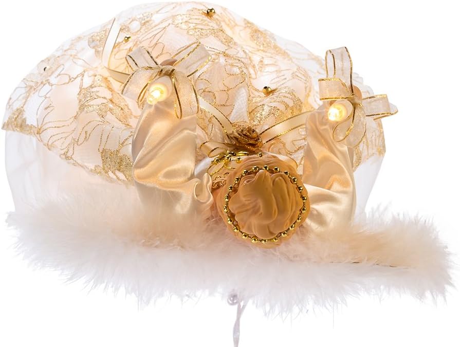 Kurt Adler UL 10-Light 12" Ivory and Gold Angel Treetop