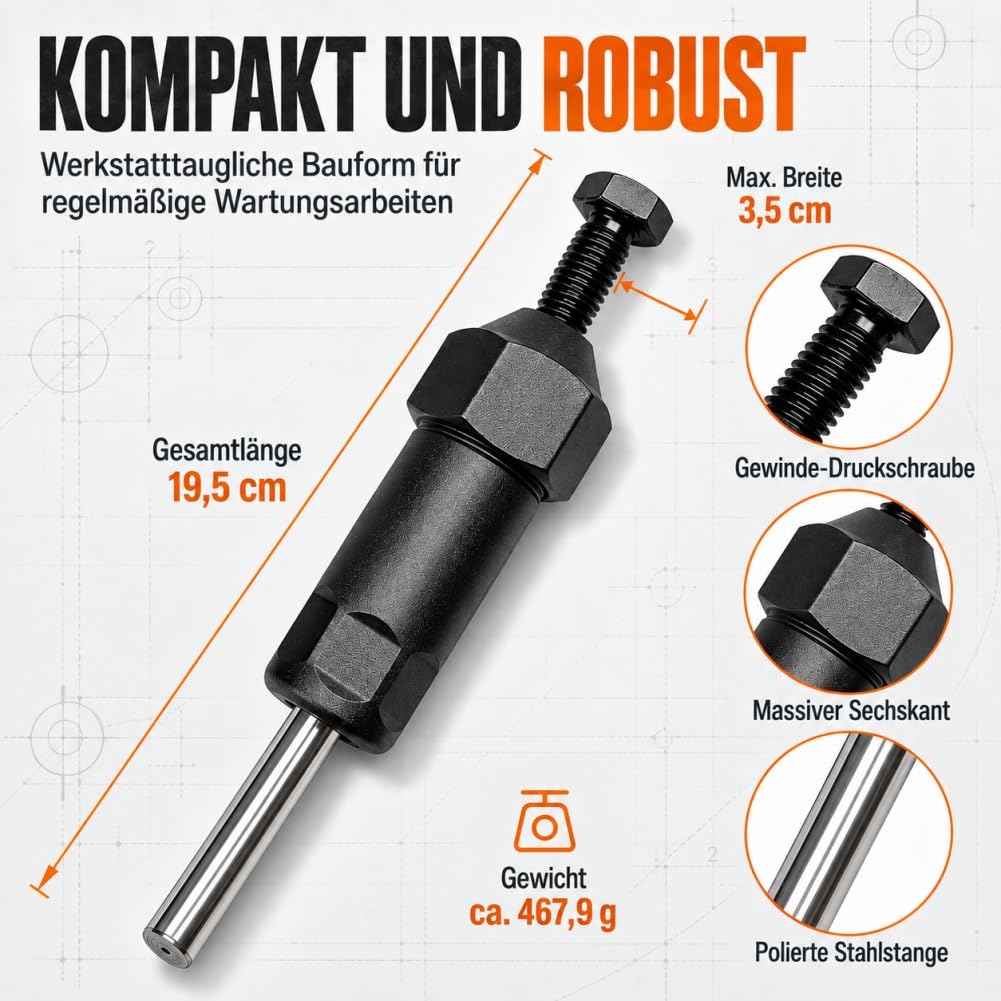 Schwerlast Schmiernippel Reinigungswerkzeug, M6/M8-Adapter Grease Fitting Cleaner mit Spiral-Drucksystem, Legierter Stahl, Fettdüse, zum Entstopfen, für Bagger und LKW. (Lang+Kurz)