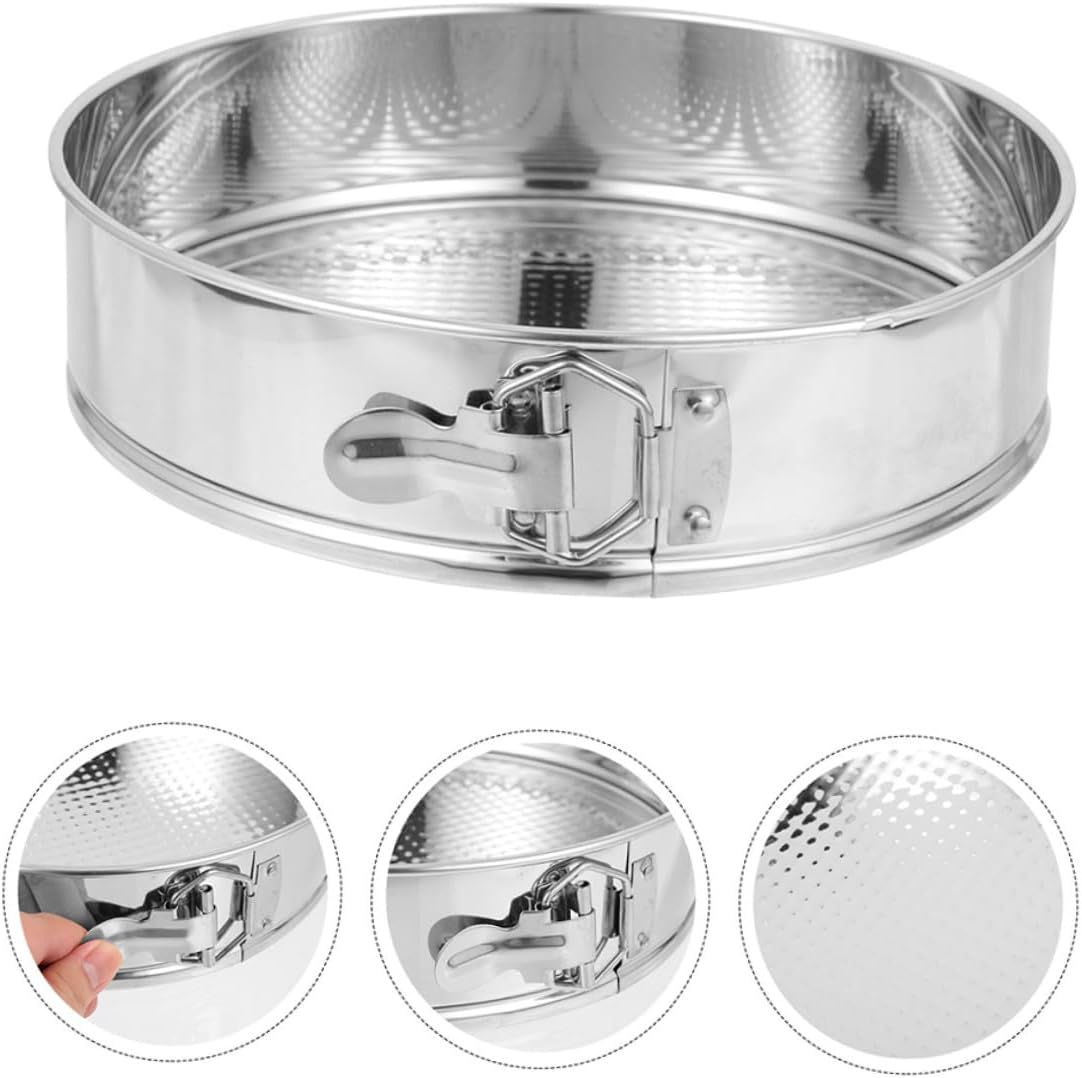 Stainless Steel Springform Cake Pan 9 Inch with Locking Clamp Removable Bottom for Cheesecake Baking Supplies Kitchen Bakeware