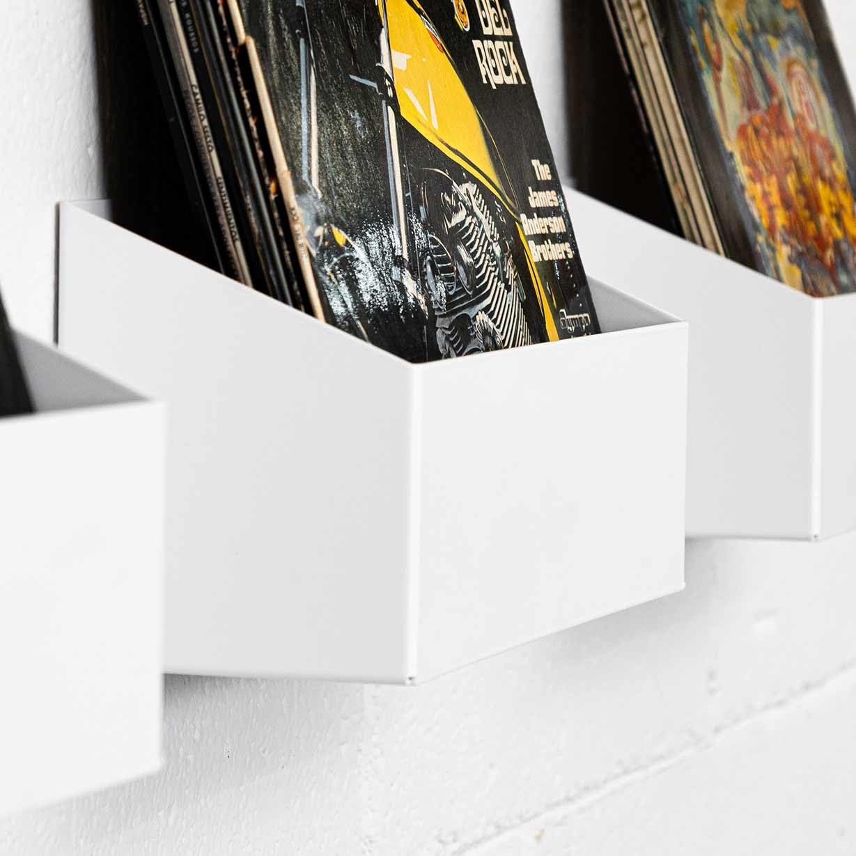 Estante Flotante para Vinilos Pared Groove | Soporte Estantería Discos Vinilo | Apto Pladur (Blanco Mate)