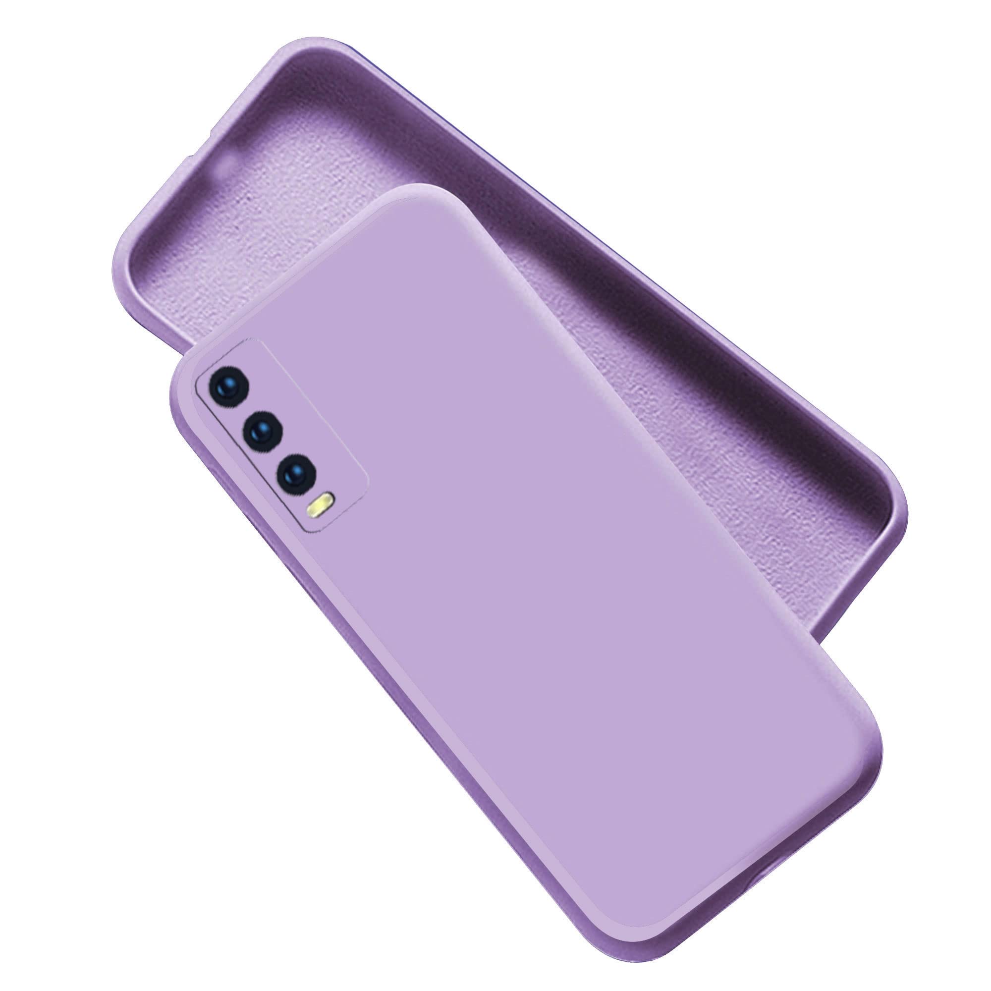 A rtistque Liquid Silicone Matte Shockproof Flexible with Camera Protection Soft Back Cover Case for Vivo Y12s / Y20 / Y20i / Y20G - Purple