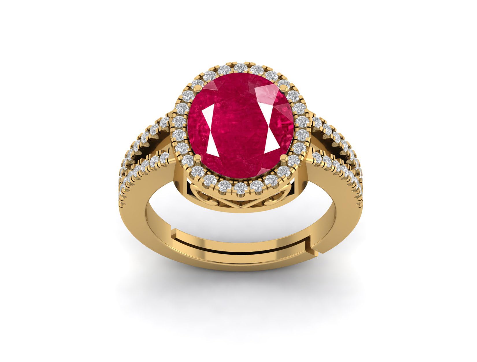 11.25 Ratti 10.50 Carat Certified Ruby Stone zirconia Gold Adjustable Oval Cut Ring Gift for Womens And Girls-image-16
