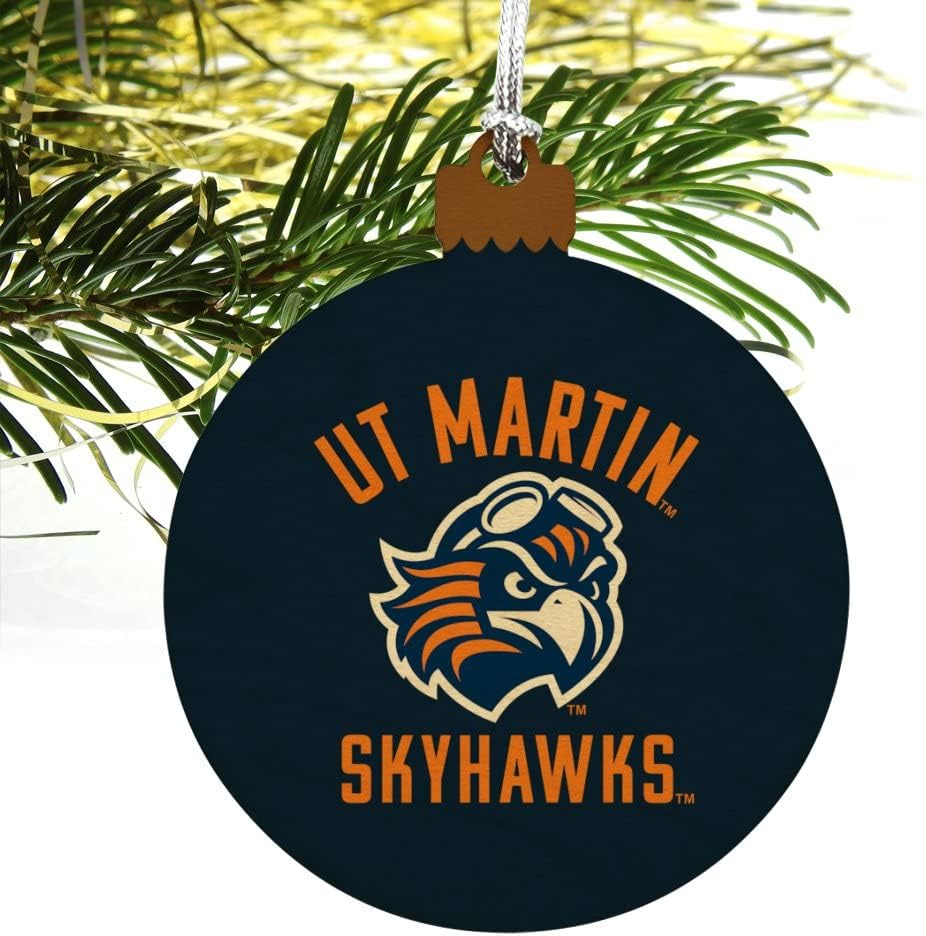 GRAPHICS & MORE University of Tennessee Martin Skyhawks Logo Wood Christmas Tree Holiday Ornament - Image 4