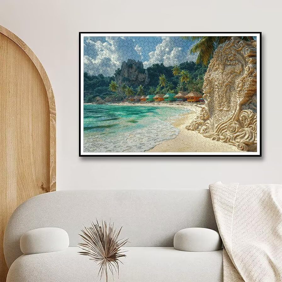 Puzzle 1500 Piezas Playa para Adultos, Puzzle Paisajes de Madera con Caja Regalo para Adultos, Rompecabezas Desafiante para Toda la Familia, Rompecabezas para Regalo Mujer, Home Decoration, -5401