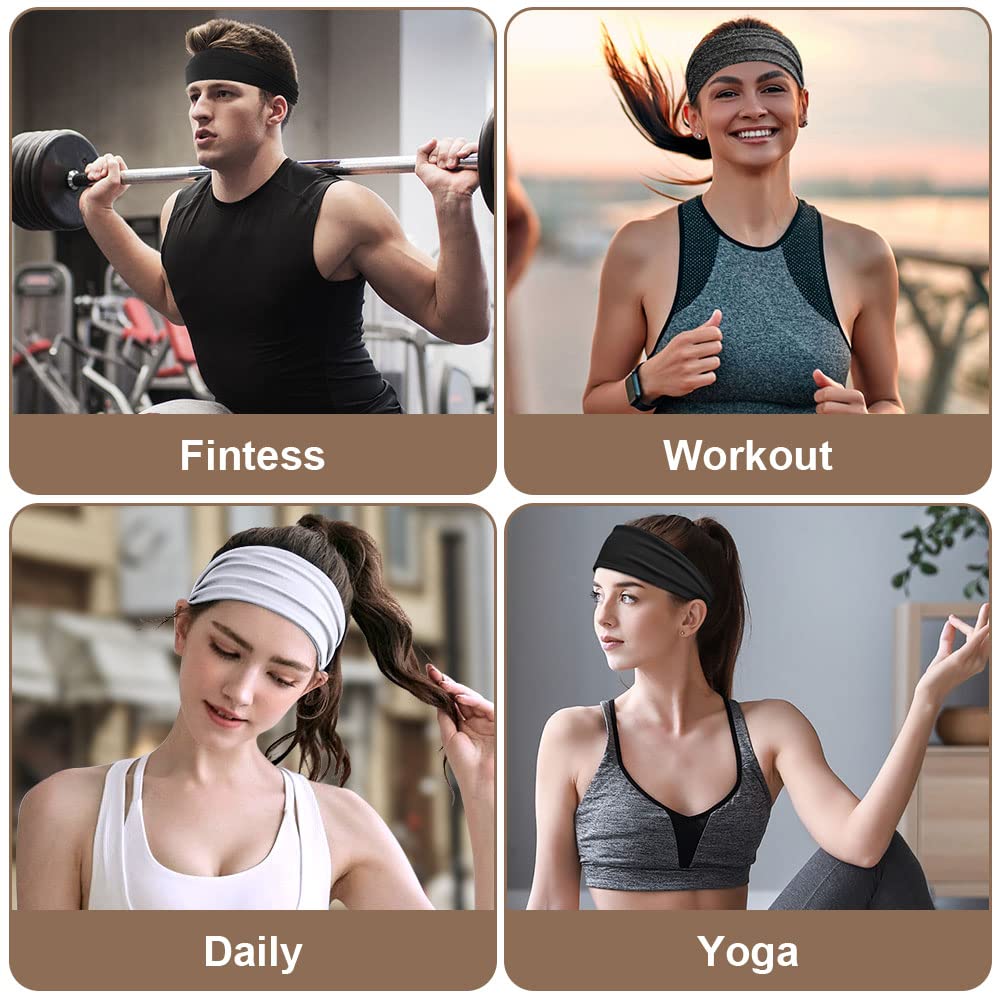 URAQT Cinta Pelo Deporte Hombre, Diadema Deportiva Elástica Durable, Cinta Sudor Cabeza Entrenamiento, Diadema Hombre y Mujer para Yoga, Fitness, Correr, Ciclismo Gimnasia, Atletismo