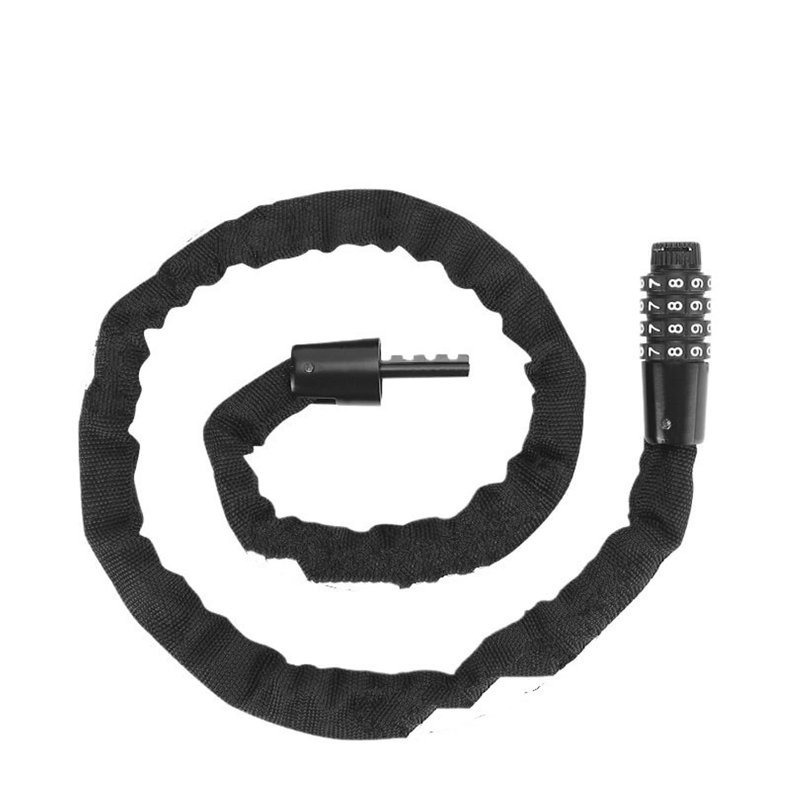 Hdrtcbu Total Length 90Cm Chain Lock Portable Bike Steel Chain Lock 0.65-1.5M 4-Digit Code Security Password Anti-Theft Safety Bicycle Accessories Motorbike Lock(Total Length 90Cm)