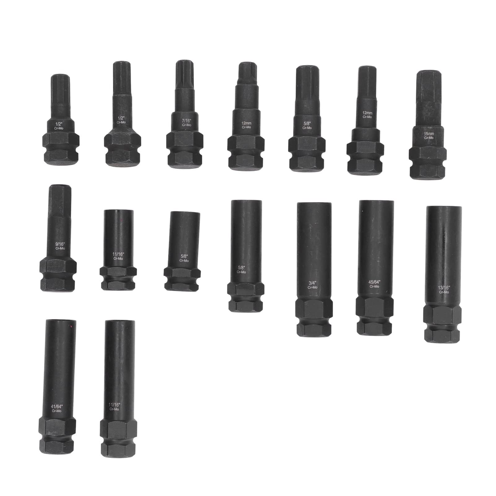 16PCS Blokowanie nakrętek nakrętki Zestaw Klawisz Master Klawisz SAE Zestaw do usuwania opon Zestaw do naprawy opon