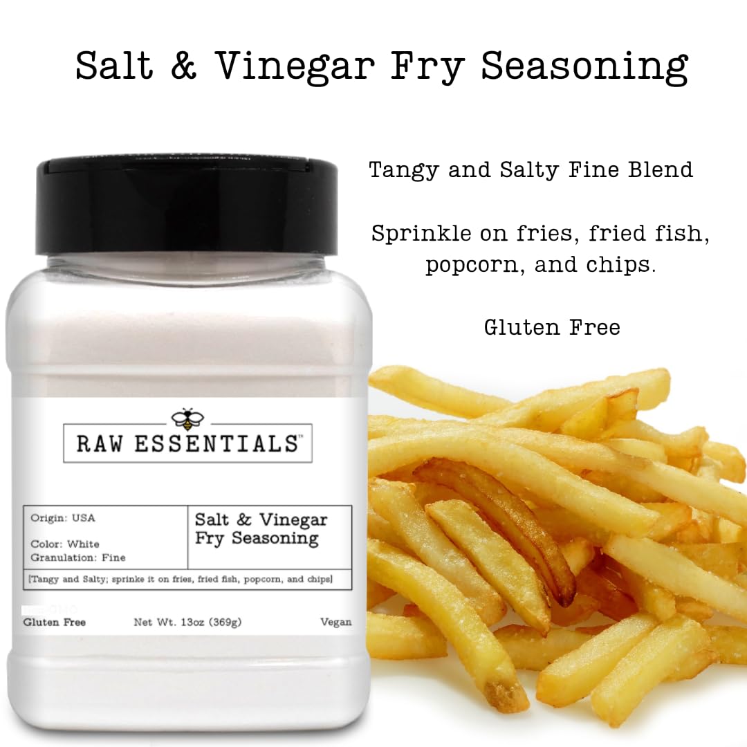 Salt and Vinegar Seasoning Duo – Classic & Tangy Dill – Perfect for Fries, Chips, Popcorn & More – Gluten-Free, Vegan – 2-Pack by Raw Essentials