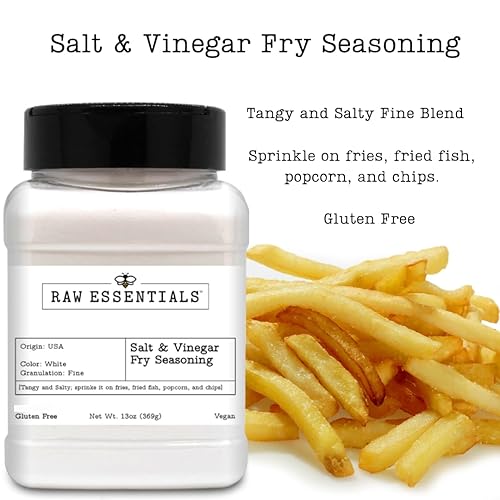 Miniatura 3 de Raw Essentials Salt and Vinegar Fry Seasoning, Gourmet Fries Seasoning - Great on Fried Fish, Popcorn, and Chips - Tangy and Salty - Gluten Free and