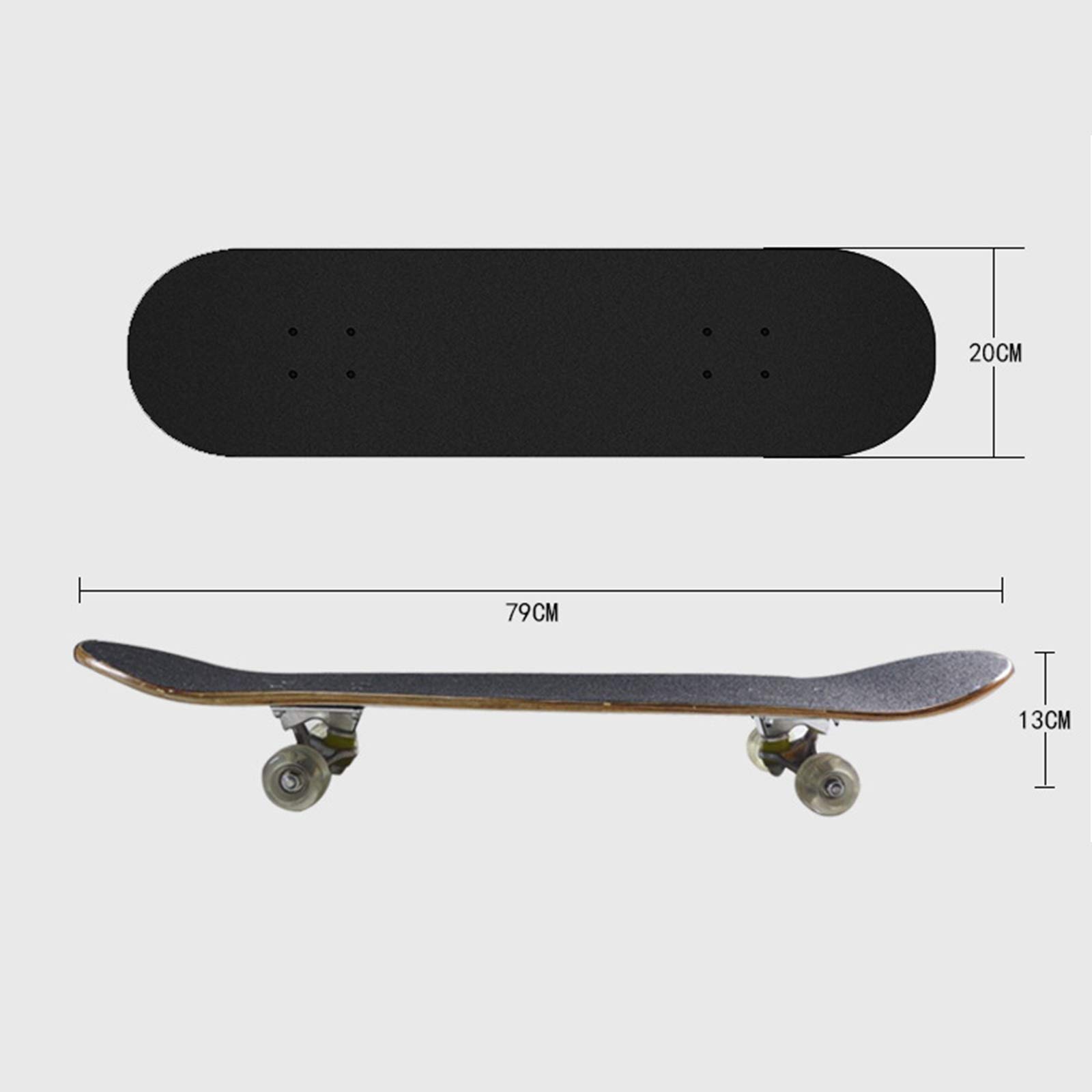 Skateboard, 31 "X 8" Planches À roulettes Pro Standard Complètes, 7 Couches en Érable Double Kick Concave Brush Street Board pour Enfants, Jeunes Adultes Débutants