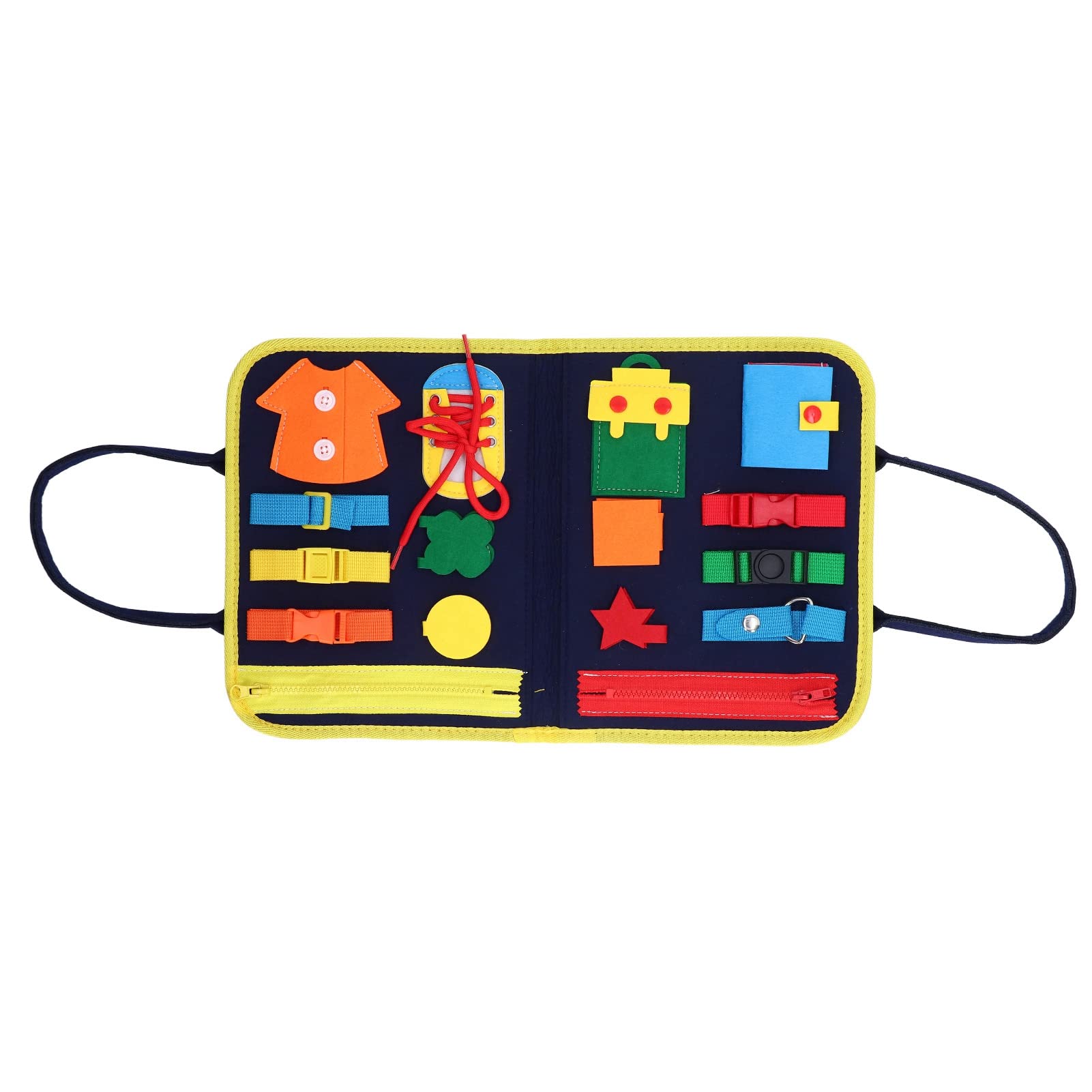 Buckle Board Toys, Felt Tie Shoes Learning Dress Learning Toys Hand Eye Coordination Educational Montessori Sensory Board for Kids