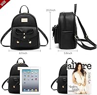 Vista 2 de Bonita mochila de piel con lazo para mujer