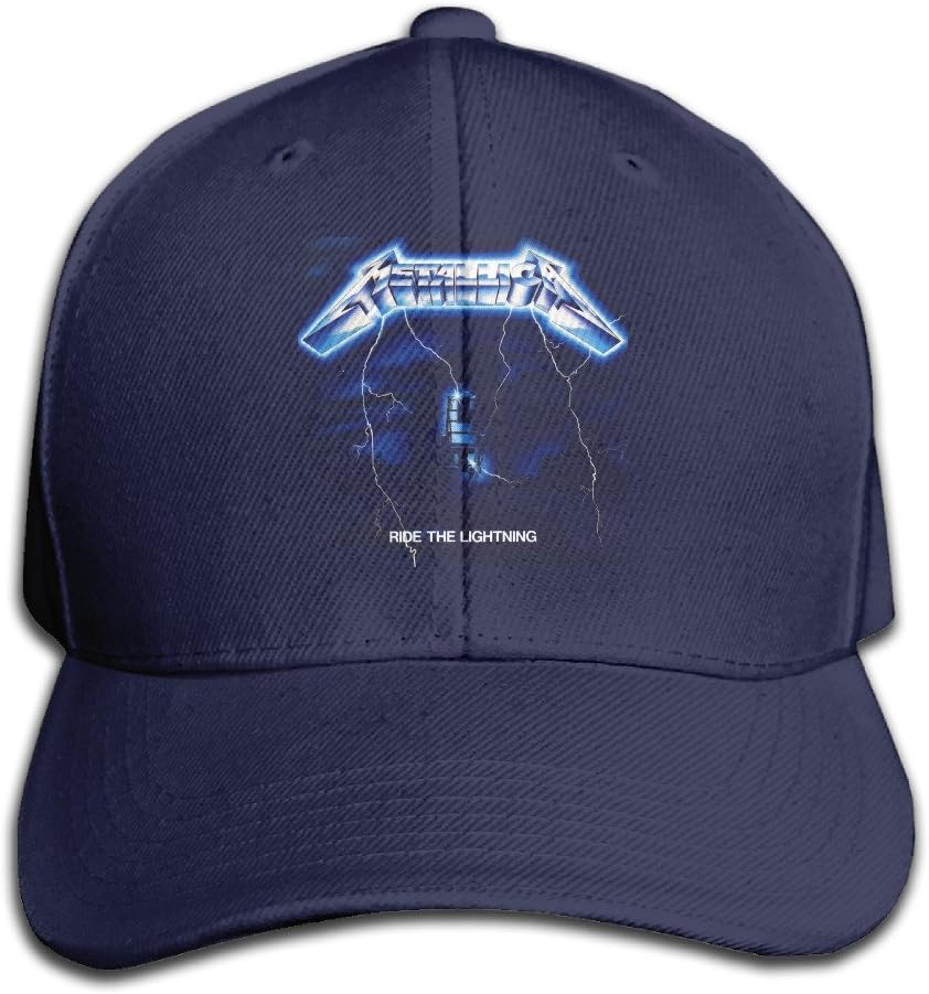 Guns Hats Metallica- Ride Lightning Navy Flat Peak Strapback Cap