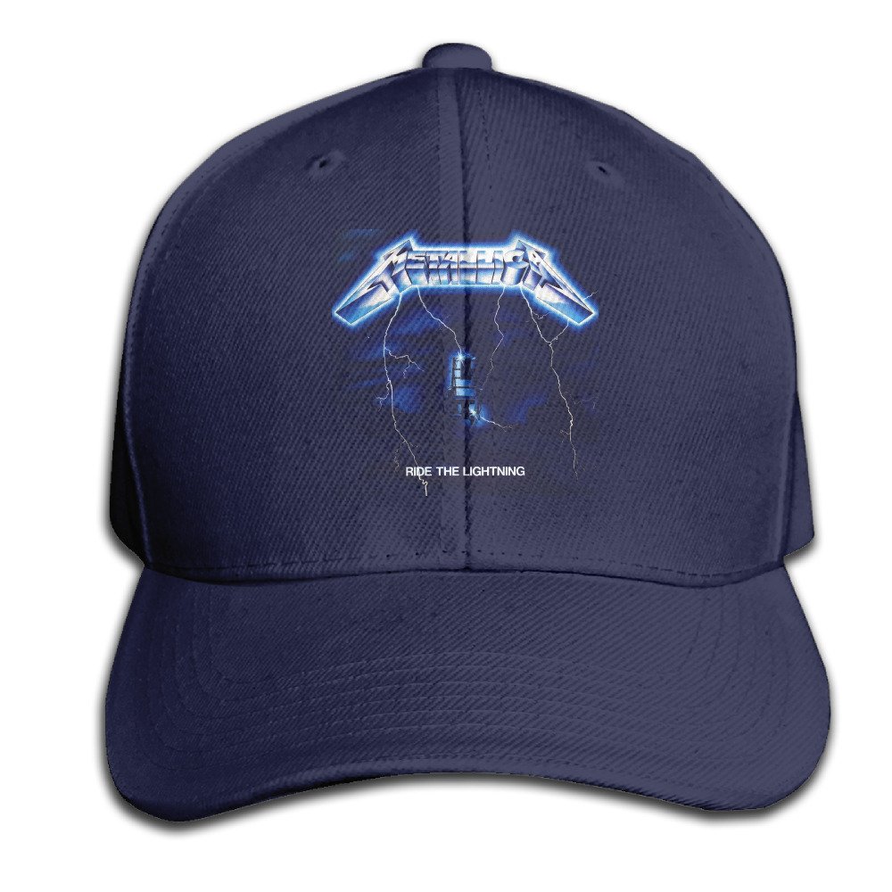 Guns Hats Metallica- Ride Lightning Navy Flat Peak Strapback Cap