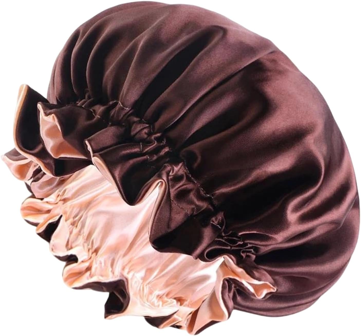Women Reversible Double Layer Satin Bonnet, Elastic Nightcap for Hair