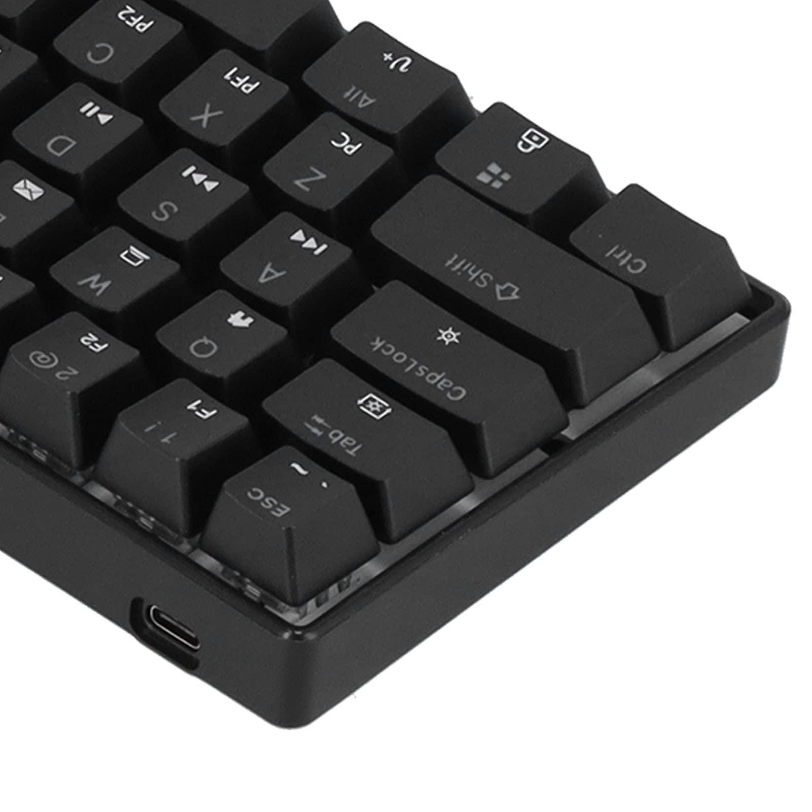 Tastiera Meccanica Mini Tastiera da Gioco RGB N-Key Rollover 61 Tasti per Computer, Design Ergonomico Ad Altezza Mobile, Plug and Play, per Appassionati di Giochi per PC
