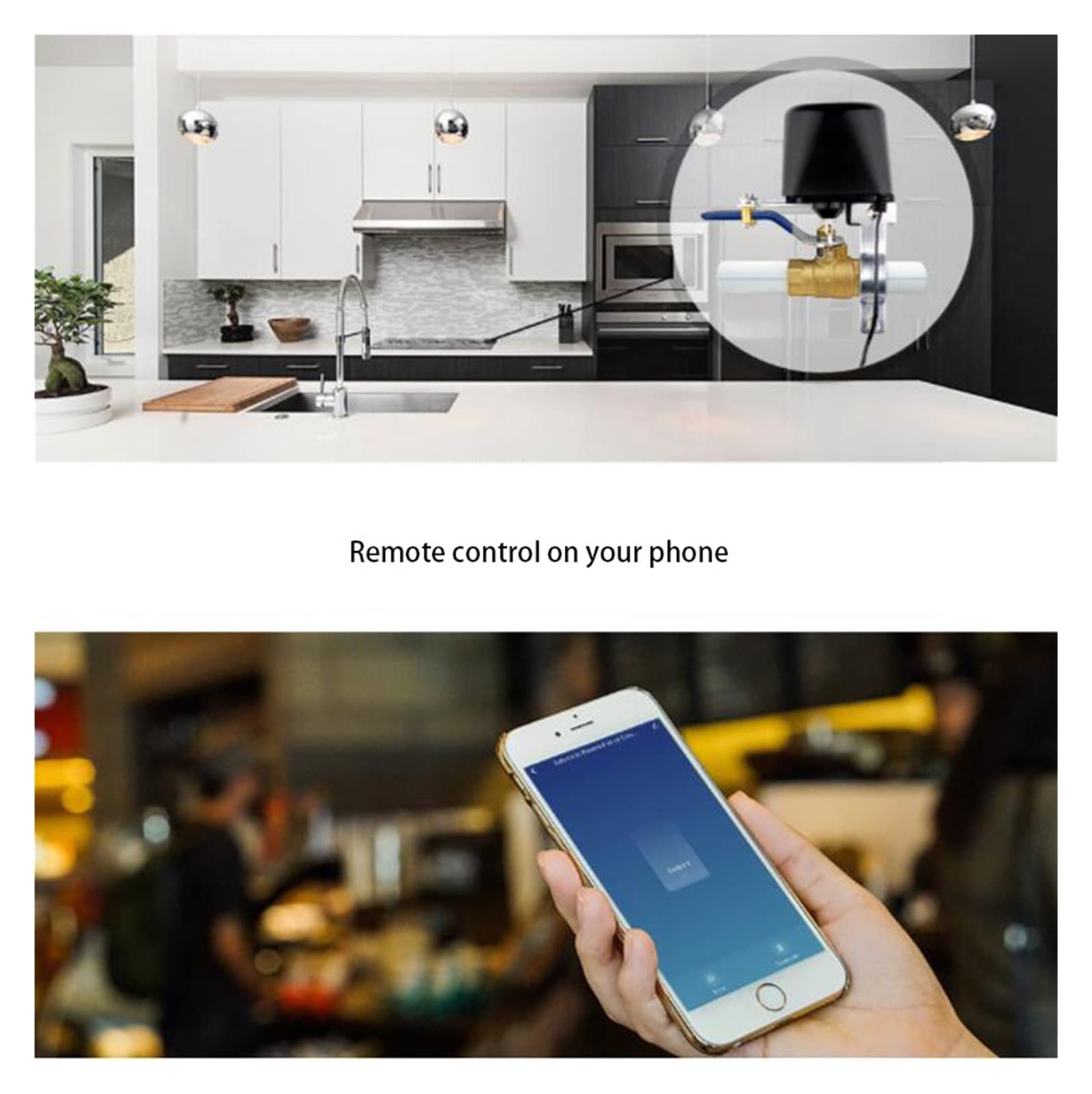 Válvula inteligente Controlador de válvula de gas de agua inteligente Compatible con Control inalámbrico inteligente Temporizador de riego retrasado(Plug,Zigb)