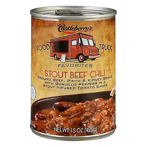 Castleberrys Stout Beef Chili con carne molida, frijoles pintos y pimientos (6 latas)