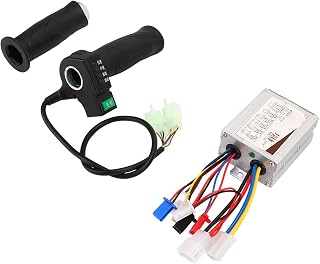 Alomejor Brushed Controller Throttle Grip Set 4 Speed 24V 500W Electric Bike Motor Controller Kit for Electric Tricycles