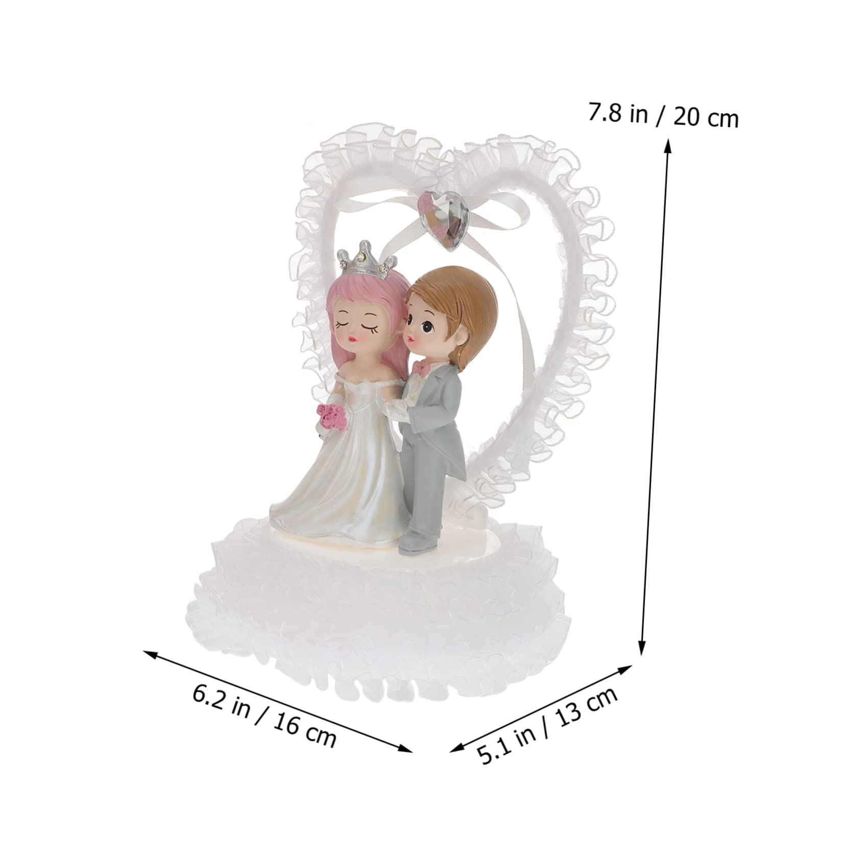 Brautpaar Figur aus Kunststoff für Hochzeit und Jubiläum | Einzigartige Form mit Romantischen Elementen, Tragbar und Praktisch, Leicht zu Reinigen