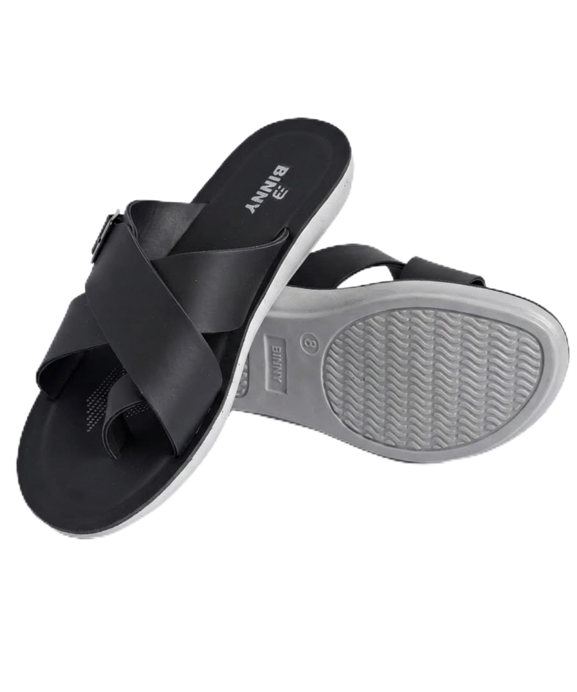 binny Women's Cross Strap Flat Sandals | Soft PU Slip-On Comfort Slides | Lightweight Anti-Slip Casual Footwear | Open Toe Daily Wear Sandals | Purple-picture-37