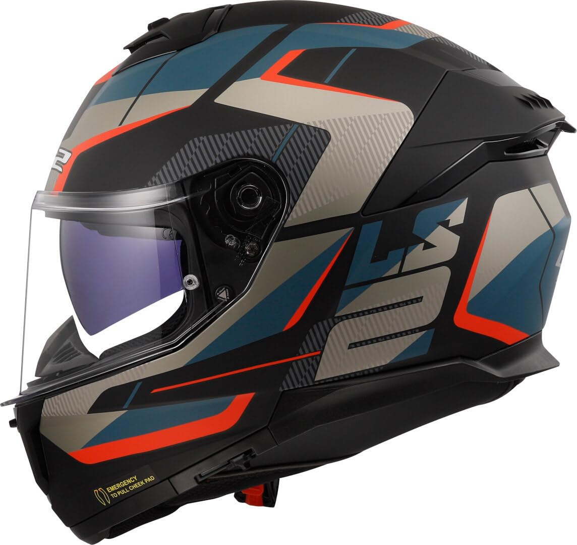 LS2, Casco Moto Integrale STREAM II ROAD Matt Black Blue, XL