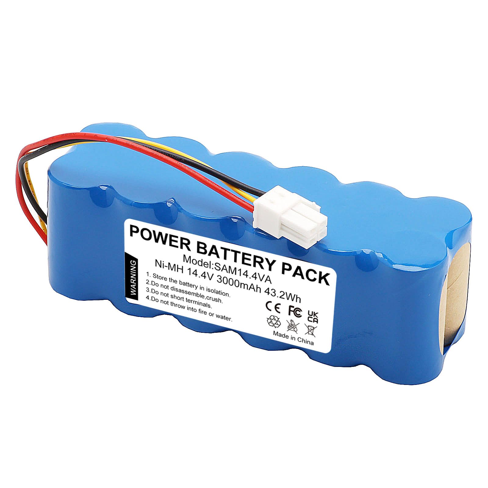 Batteria di Ricambio Ni-MH 14.4V 3000mAh per Samsung Navibot Serie SR - Compatibile con SR8850, SR8855, SR8877, SR8895, SR8849 Robot Aspirapolvere