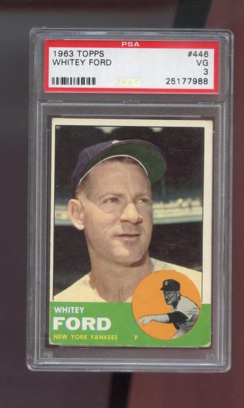 1963 Topps #446 Whitey Ford PSA 3 Graded Baseball Card MLB New York Yankees