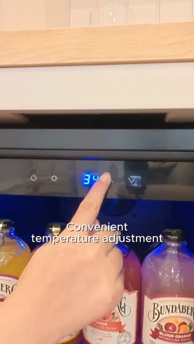 Image of Yeego Beverage Refrigerator Cooler - 15 Inch 100 Cans Mini Fridge with Glass Door, 34-54 ℉ Drink Cooler, Built-in or Freestanding for Wine Beer Soda Bar Office Home Dorm